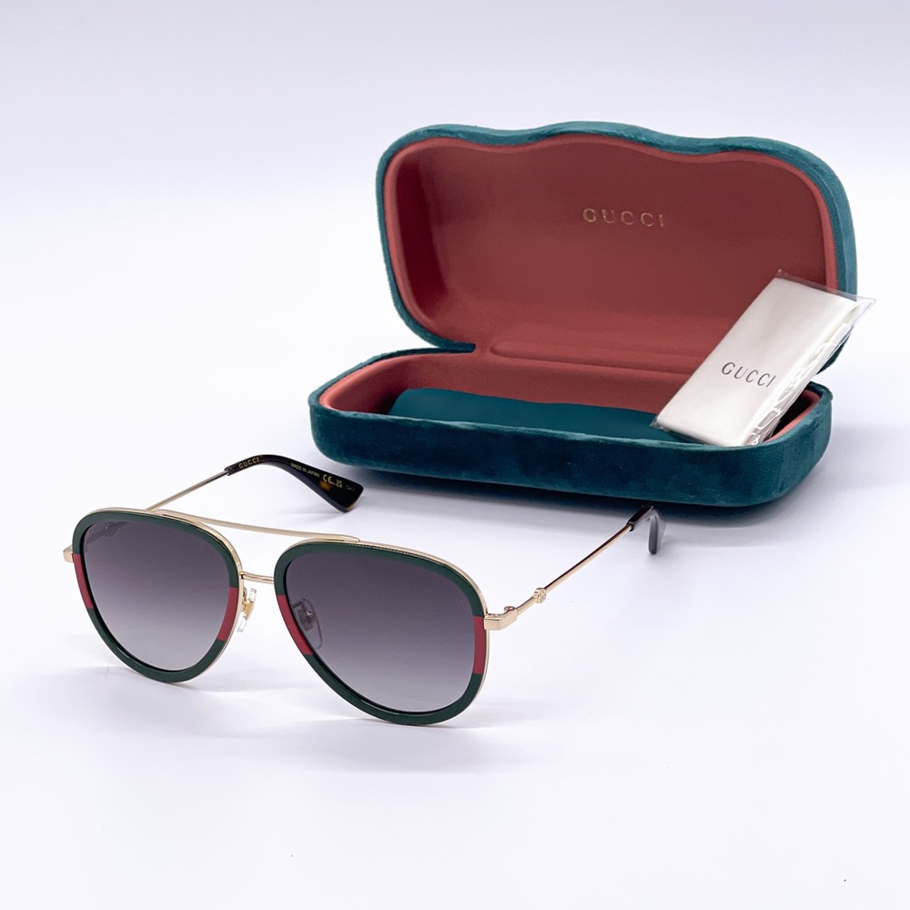 NEW GUCCI GG0062S 003 AVIATOR FRAME SUNGLASSES GUCCI - Picture 2 of 13